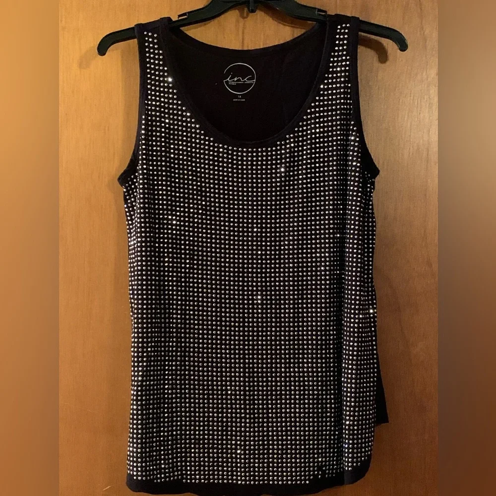 I.N.C International Concepts Silver Studded Tank - Picture 3 of 5